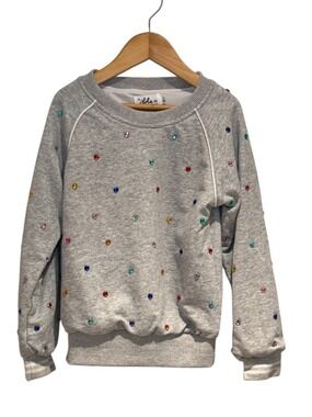LOLA + THE BOYS grey gem embellished crewneck sweatshirt - size 6
